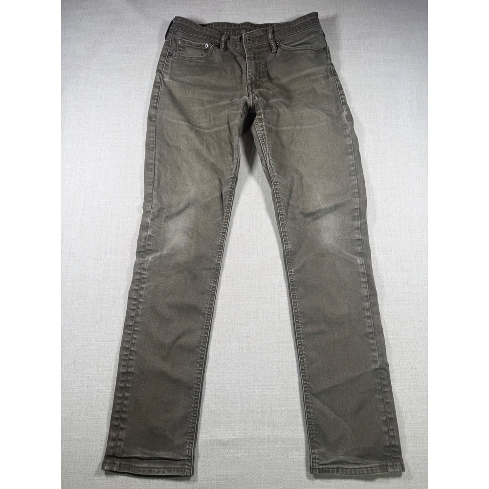 Levis 511 Slim Fit Mens 33x32 Olive Gray Pants Repair Detail 19111-0097